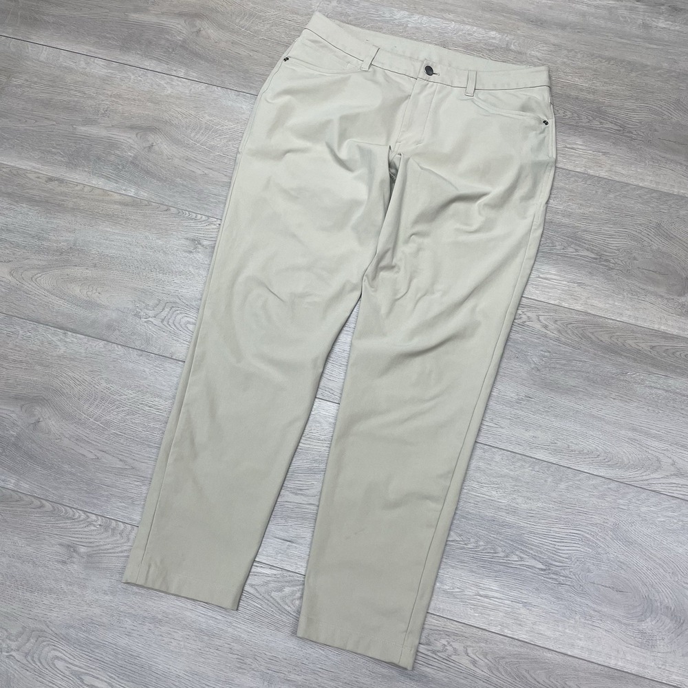 Lululemon ABC Slim Fit 5 Pocket Pant Khaki Men Sz 32 Prep Golf
